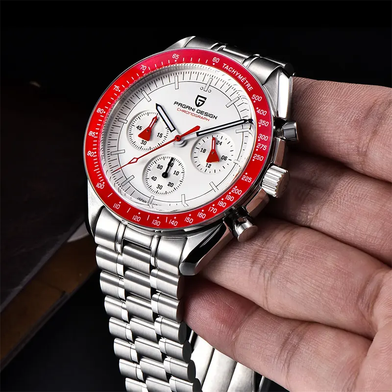 Pagani Design Speedmaster White Dial Men's Watch- PD-1701